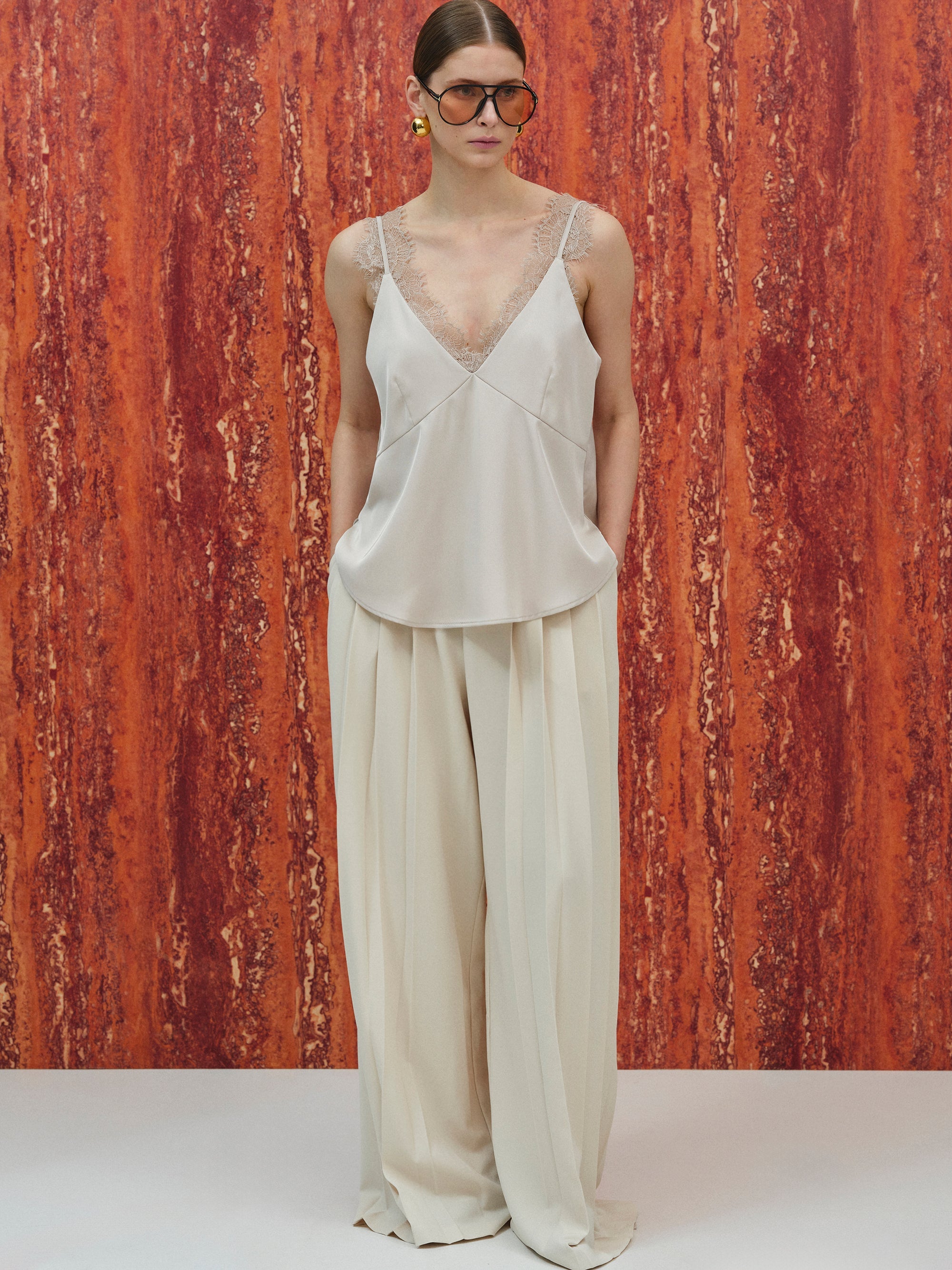 Lingerie Lace Camisole, Alabaster