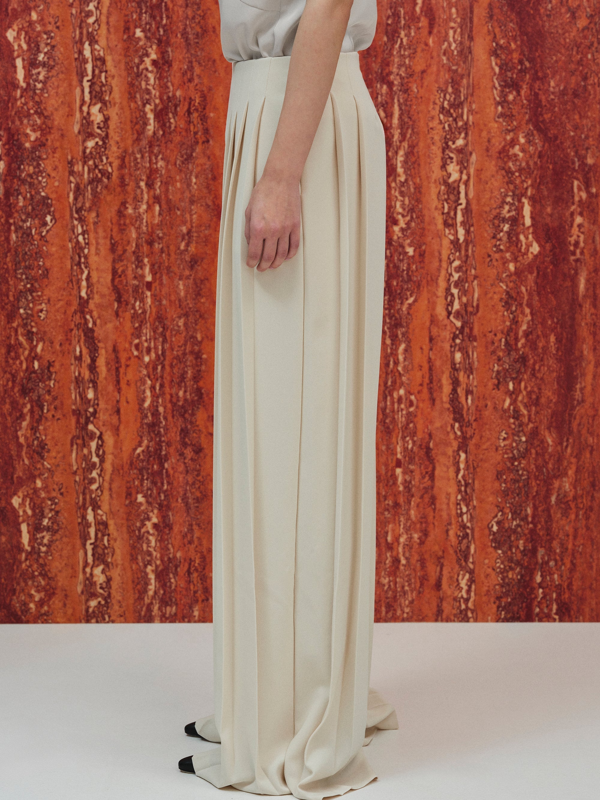 Pleated Long Trousers, Birch