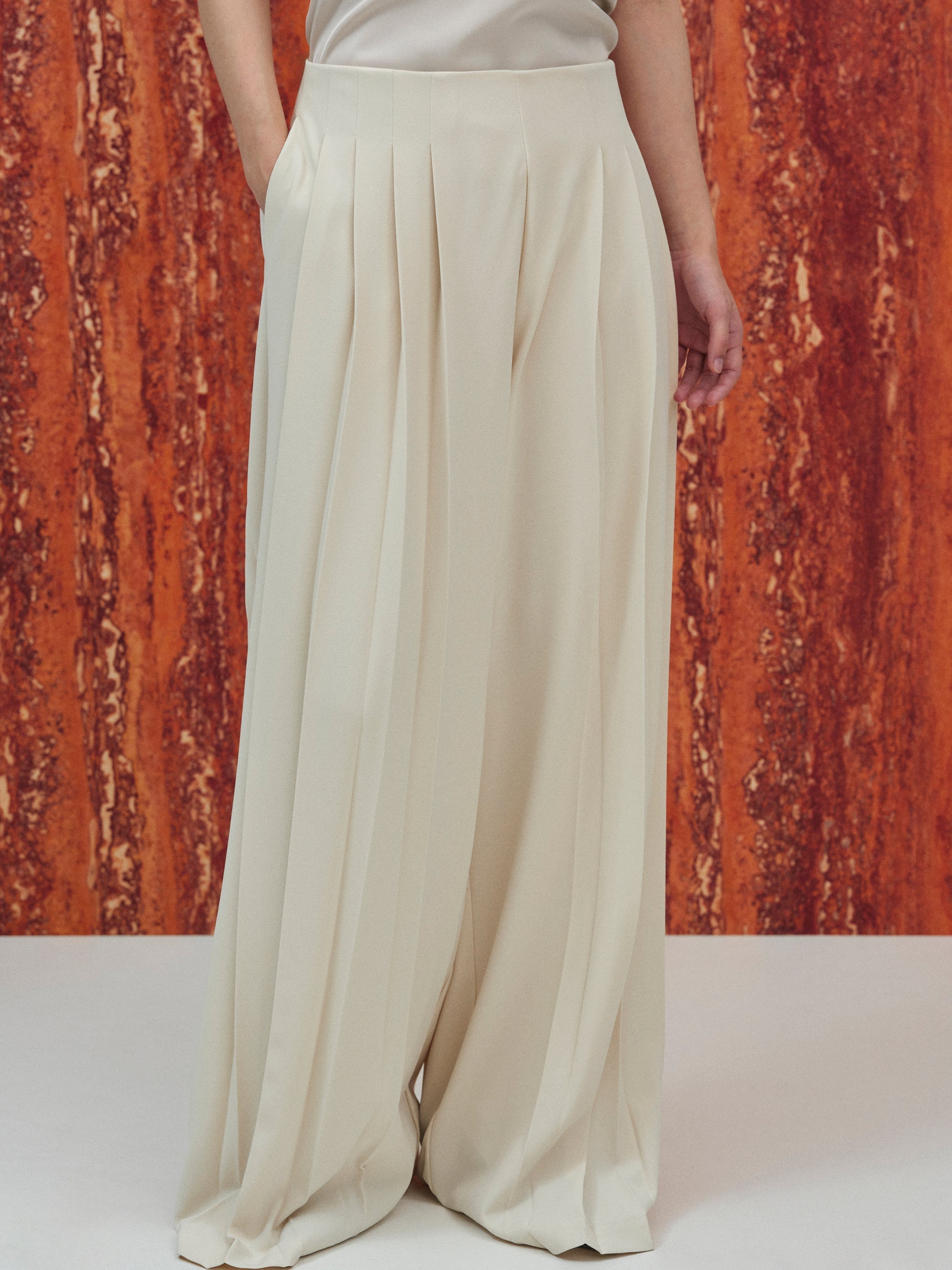 Pleated Long Trousers, Birch
