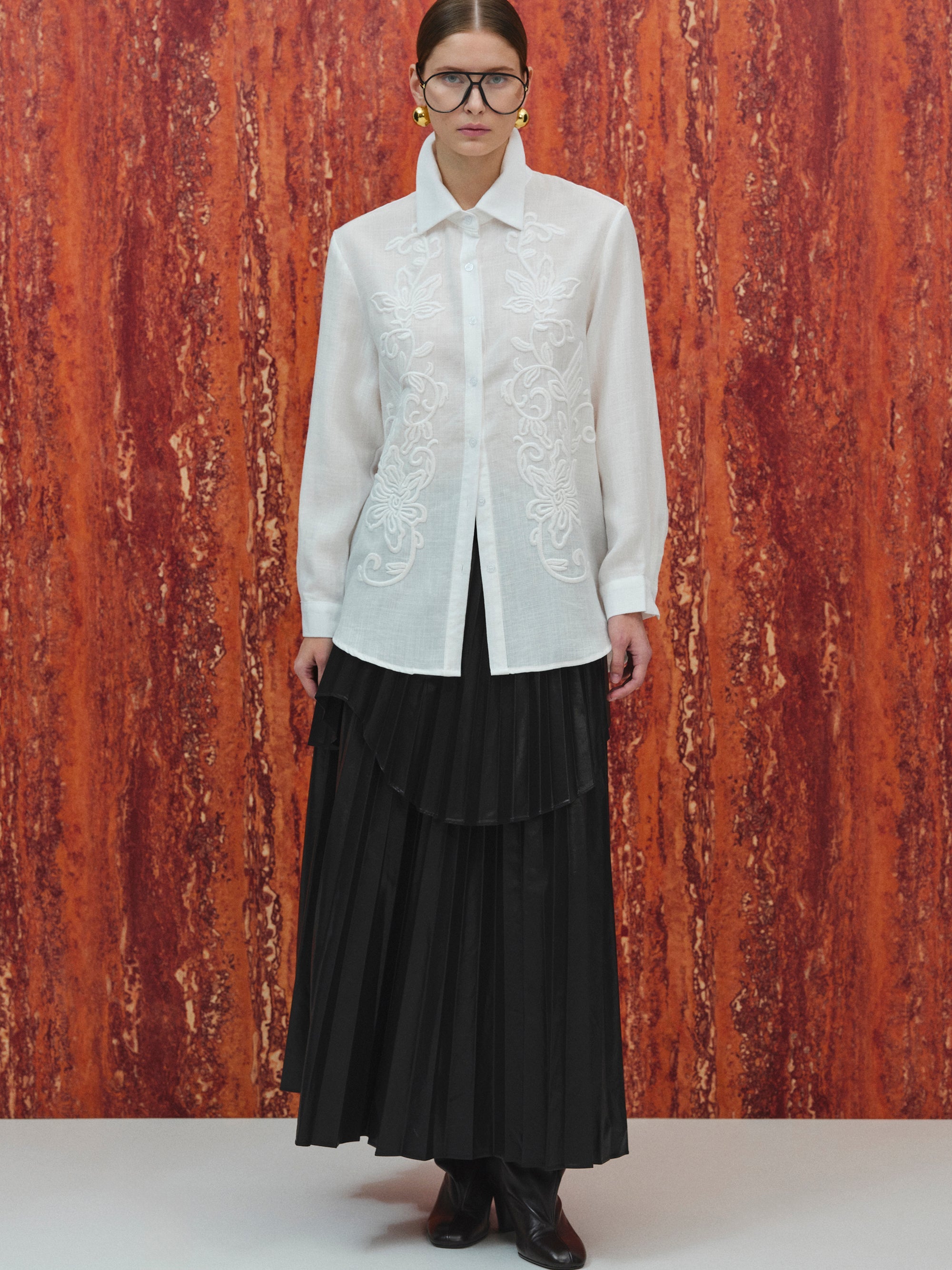 Embroidery Shirt, White