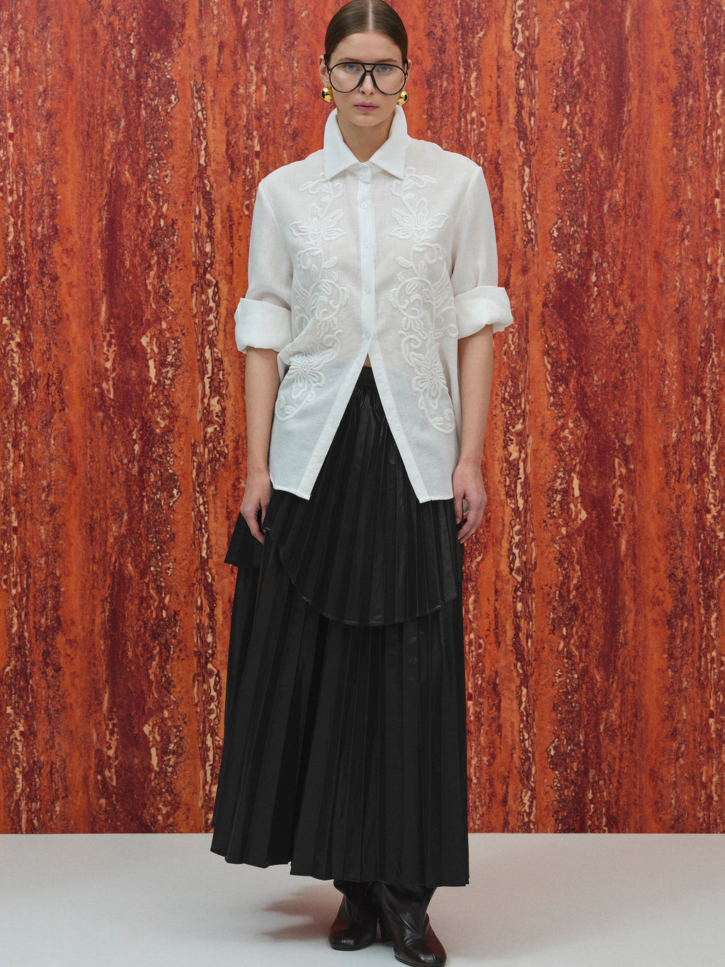 Embroidery Shirt, White