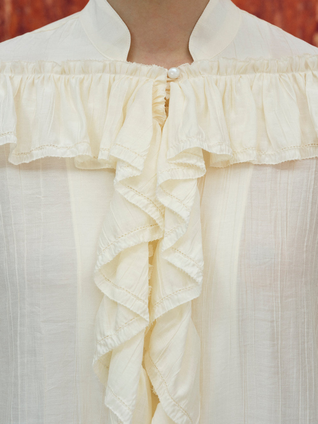 Shirring Blouse, Ecru
