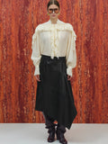 Shirring Blouse, Ecru