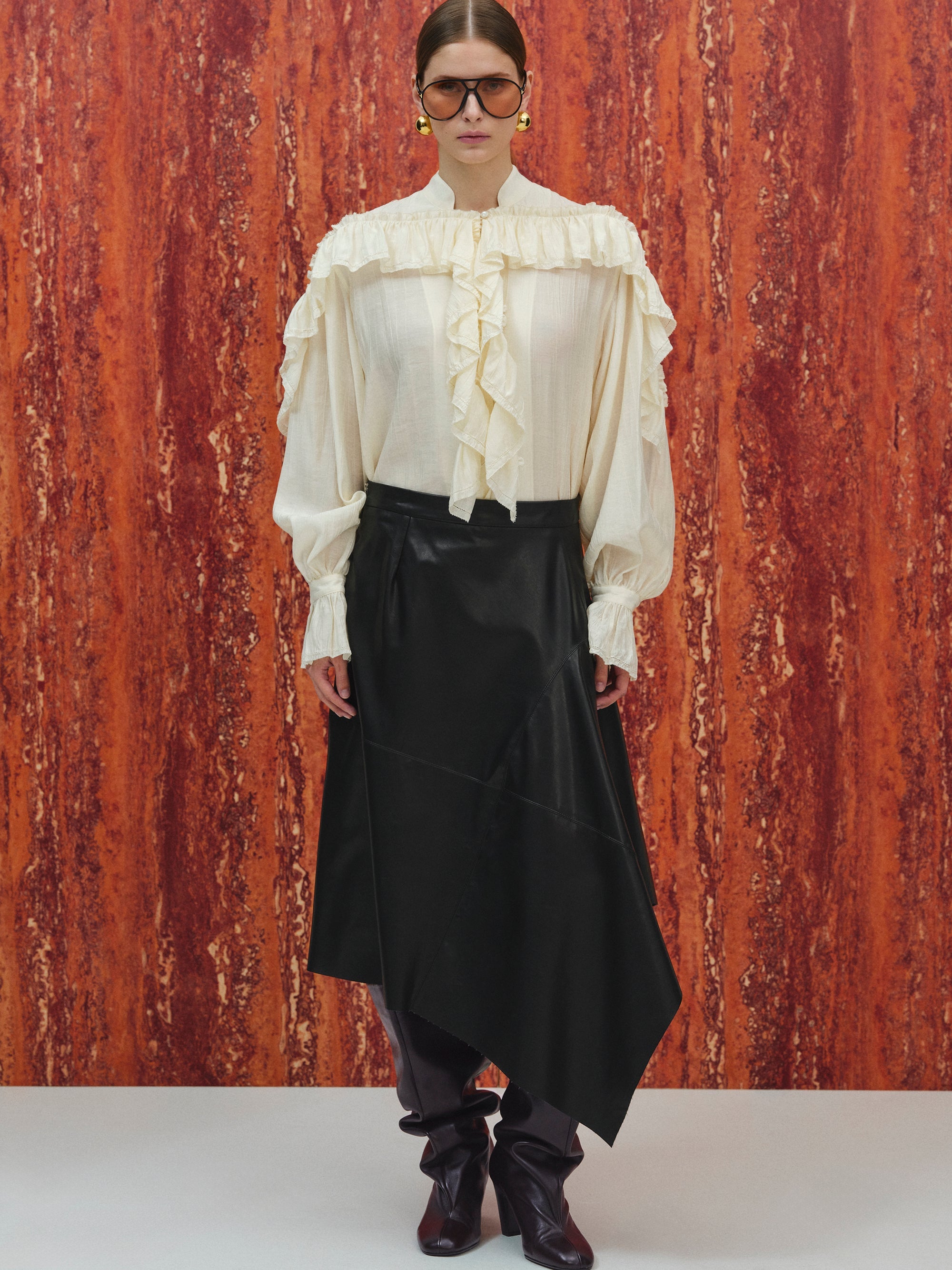 Shirring Blouse, Ecru