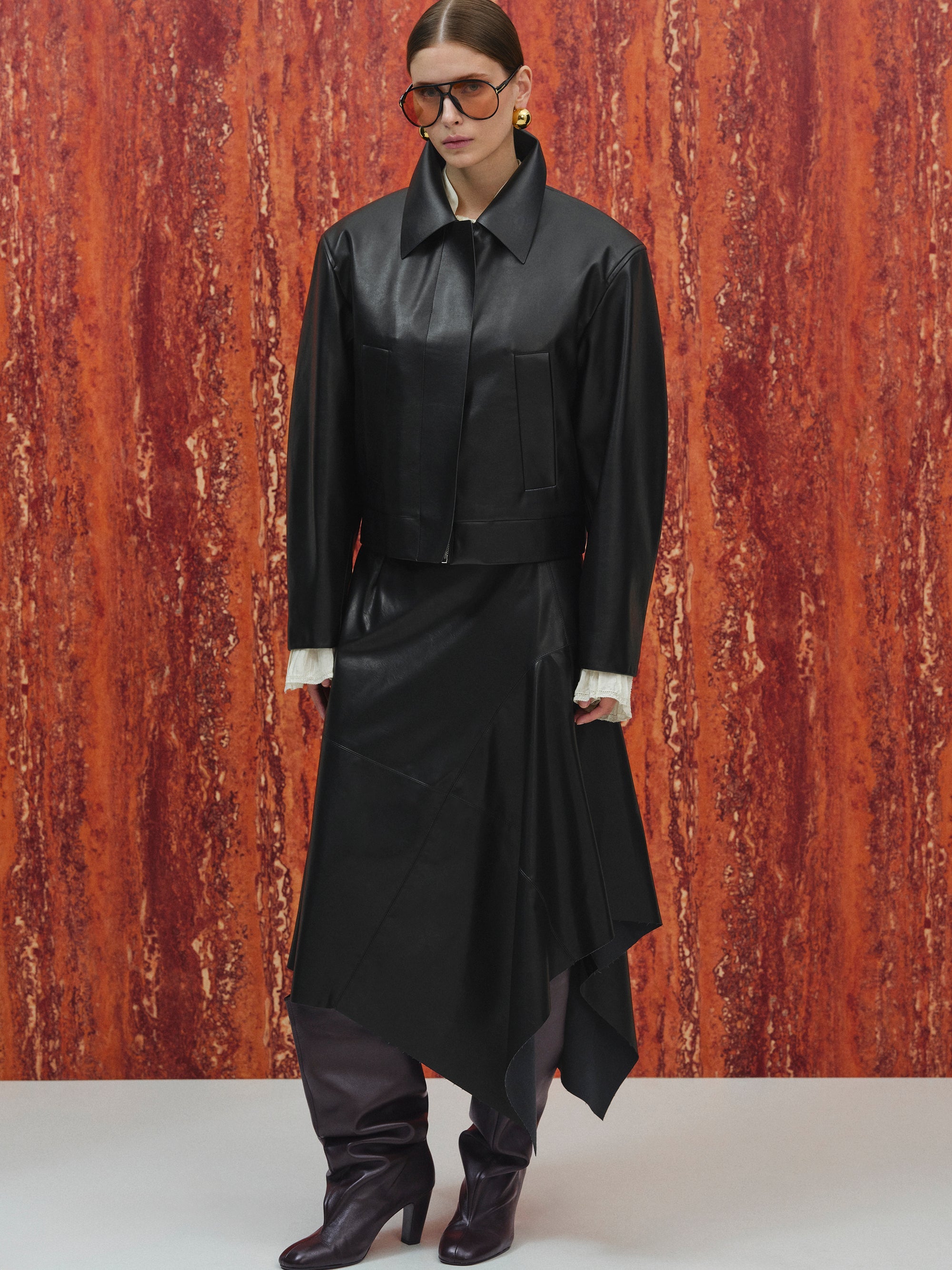 Faux-Leather Jacket, Black