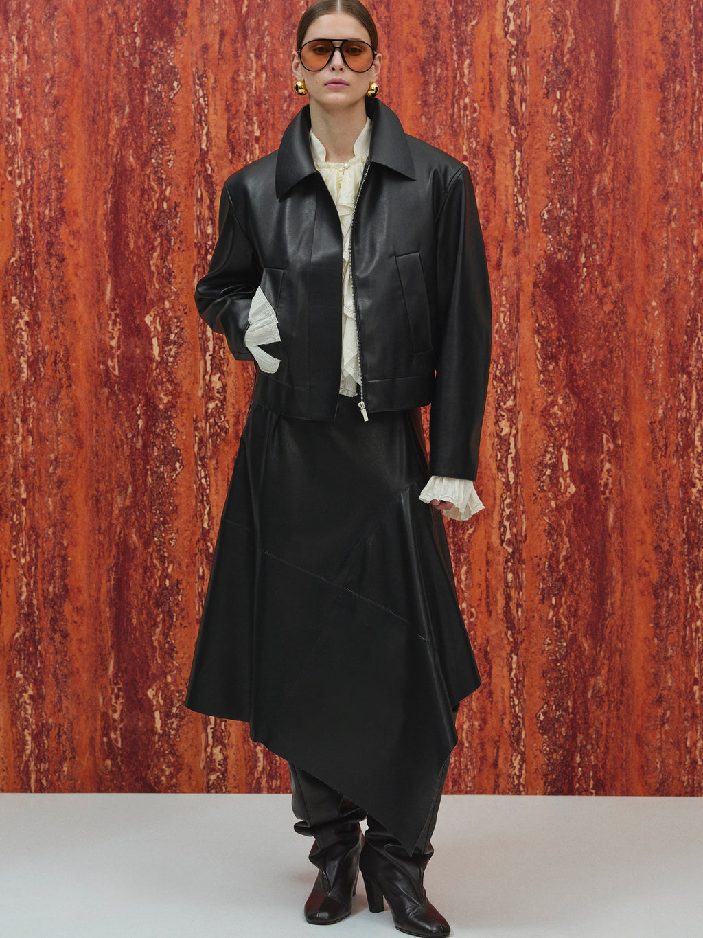 Faux-Leather Jacket, Black