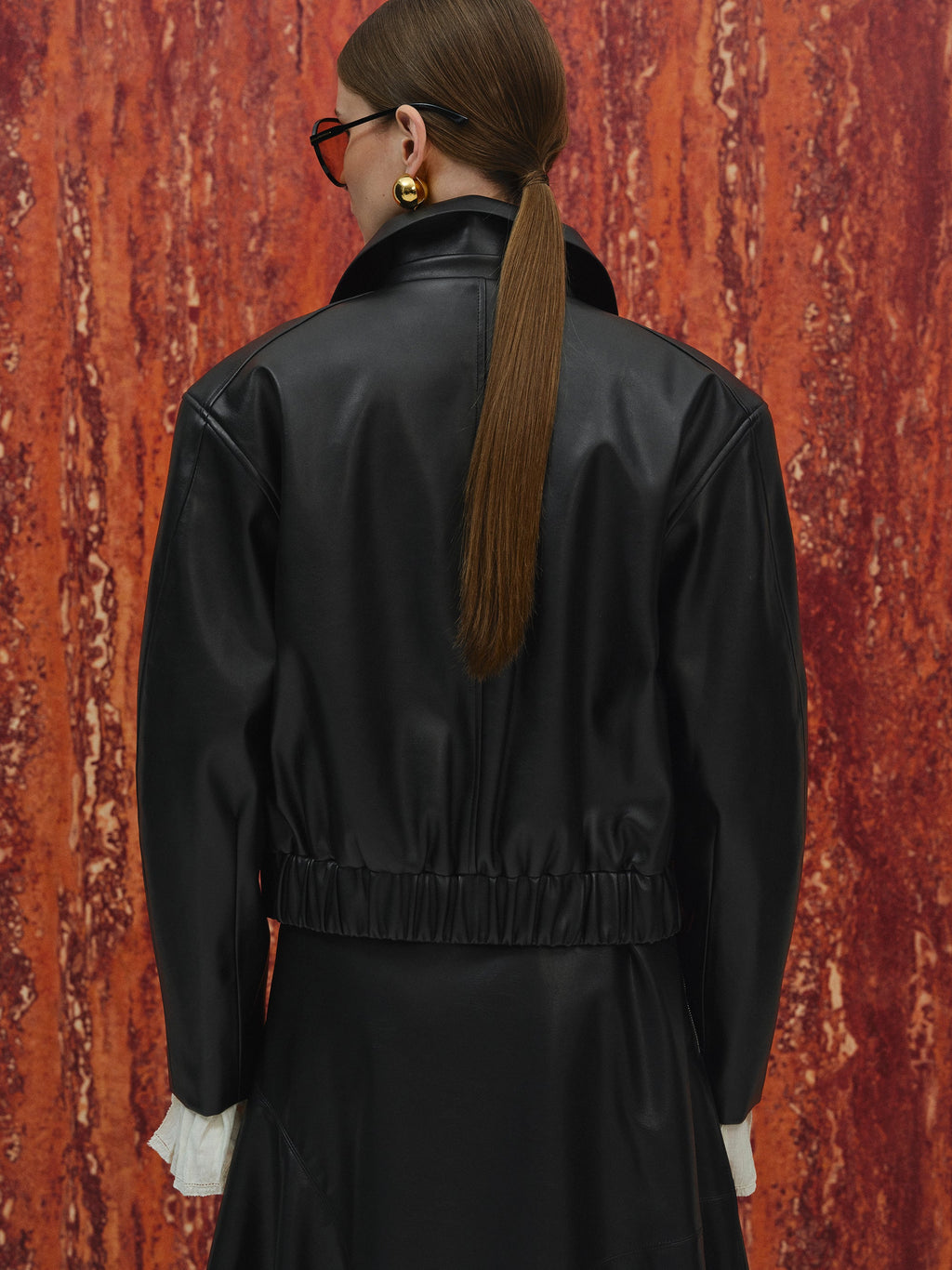 Faux-Leather Jacket, Black