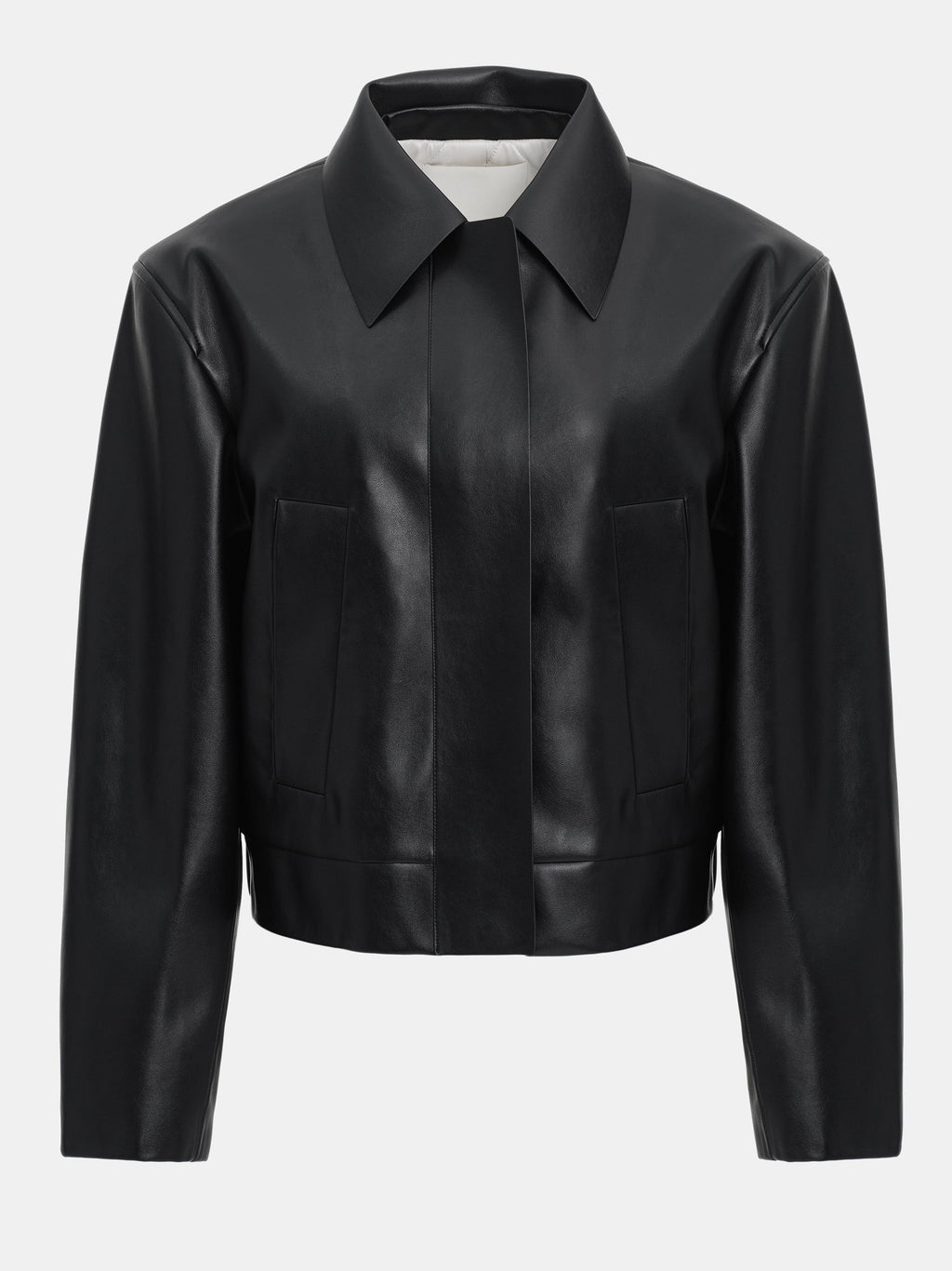Faux-Leather Jacket, Black