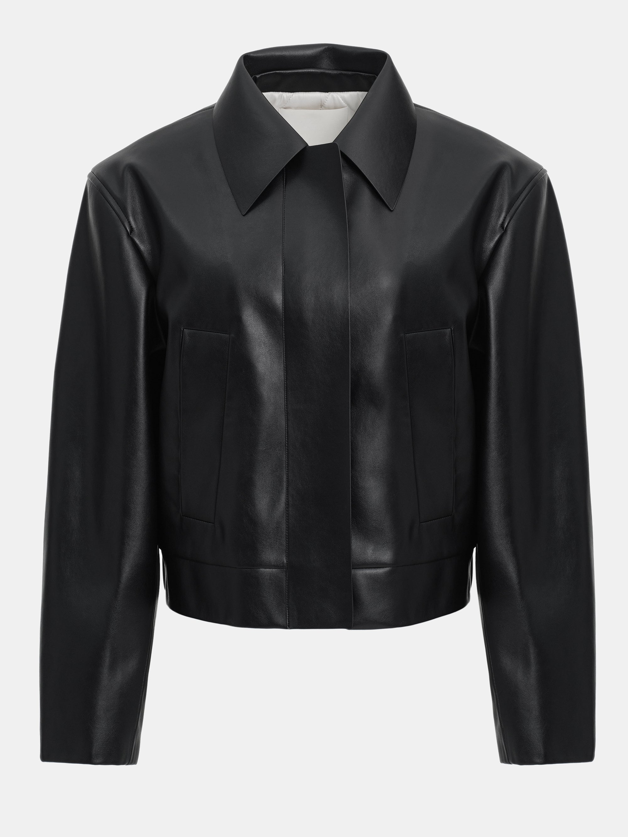 Faux-Leather Jacket, Black