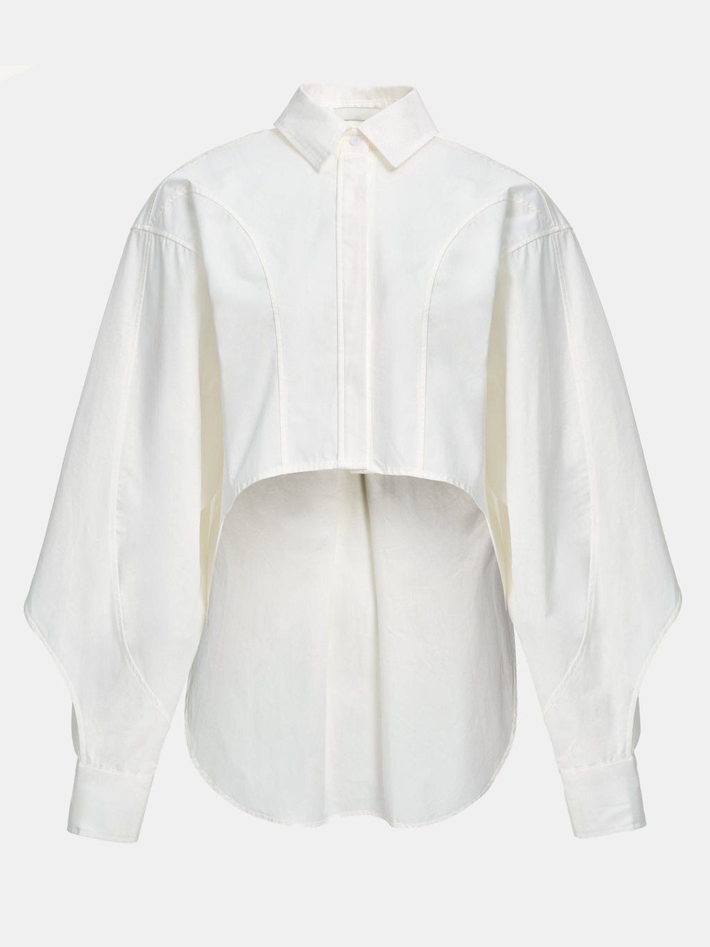 Drop Hem Shirt, White