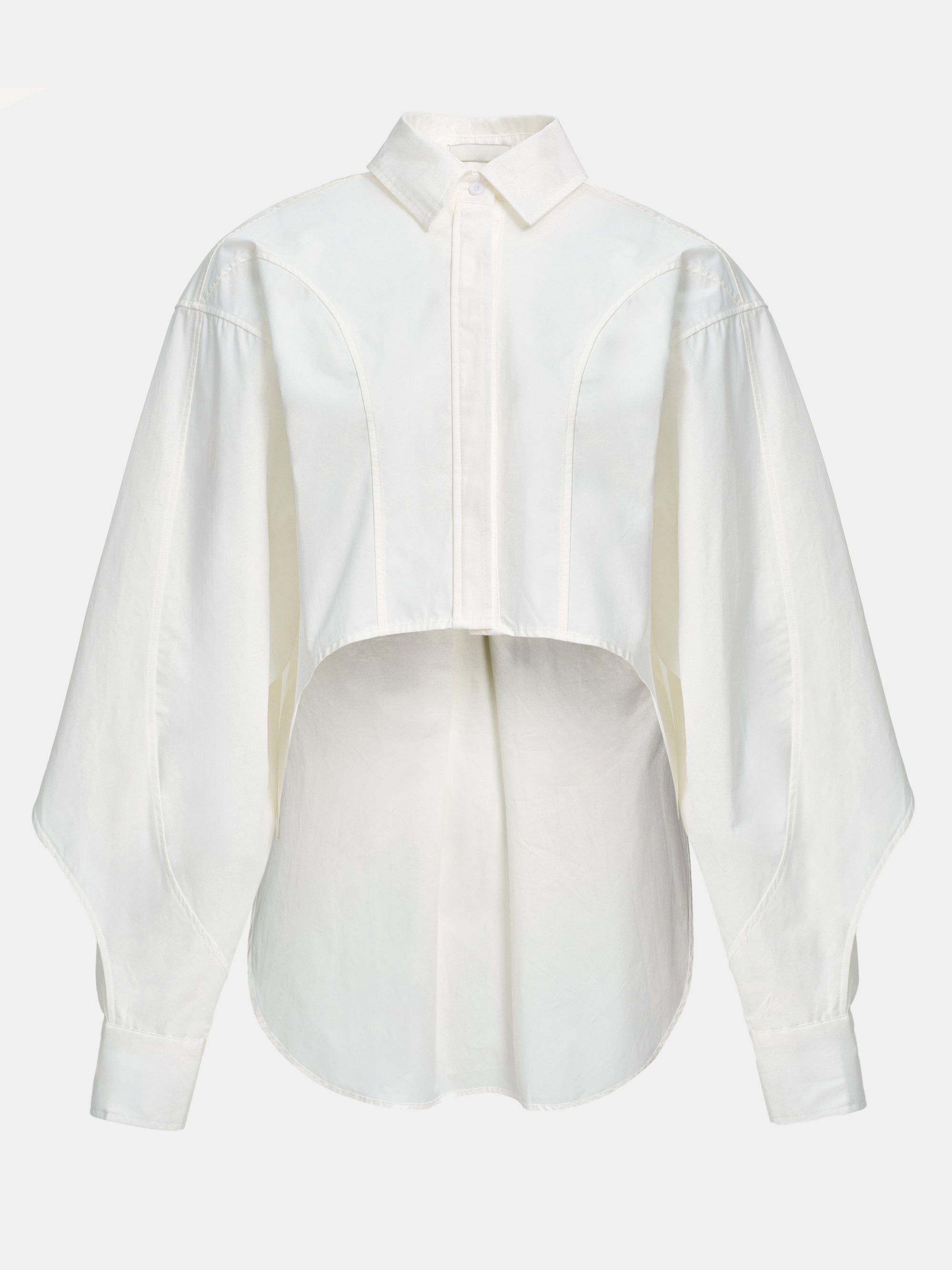 Drop Hem Shirt, White
