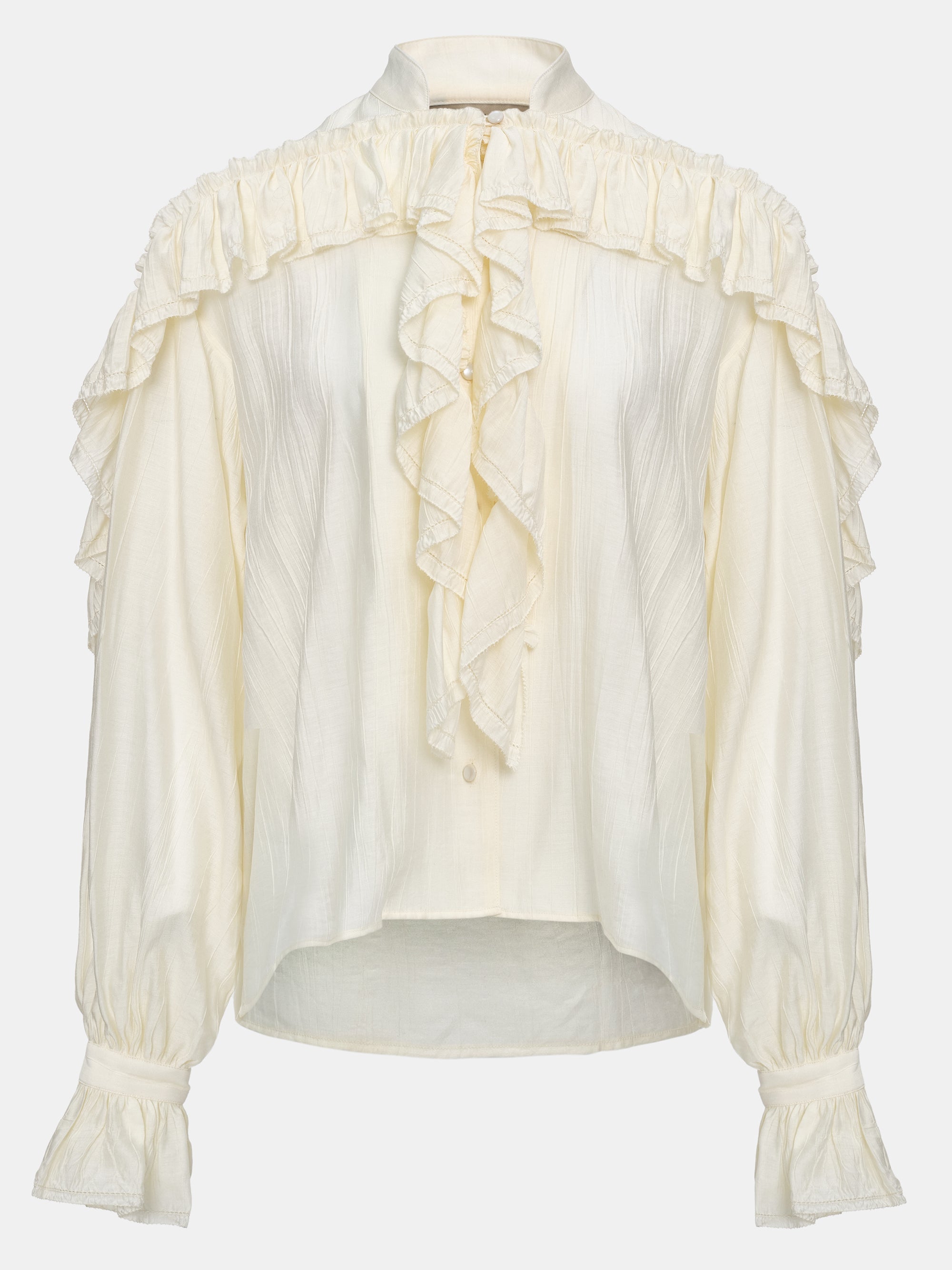 Shirring Blouse, Ecru