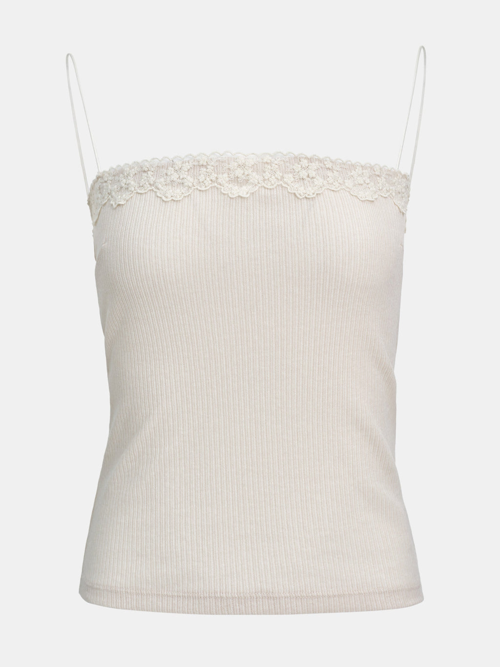 Lace Patchwork Tank Top, Ivory