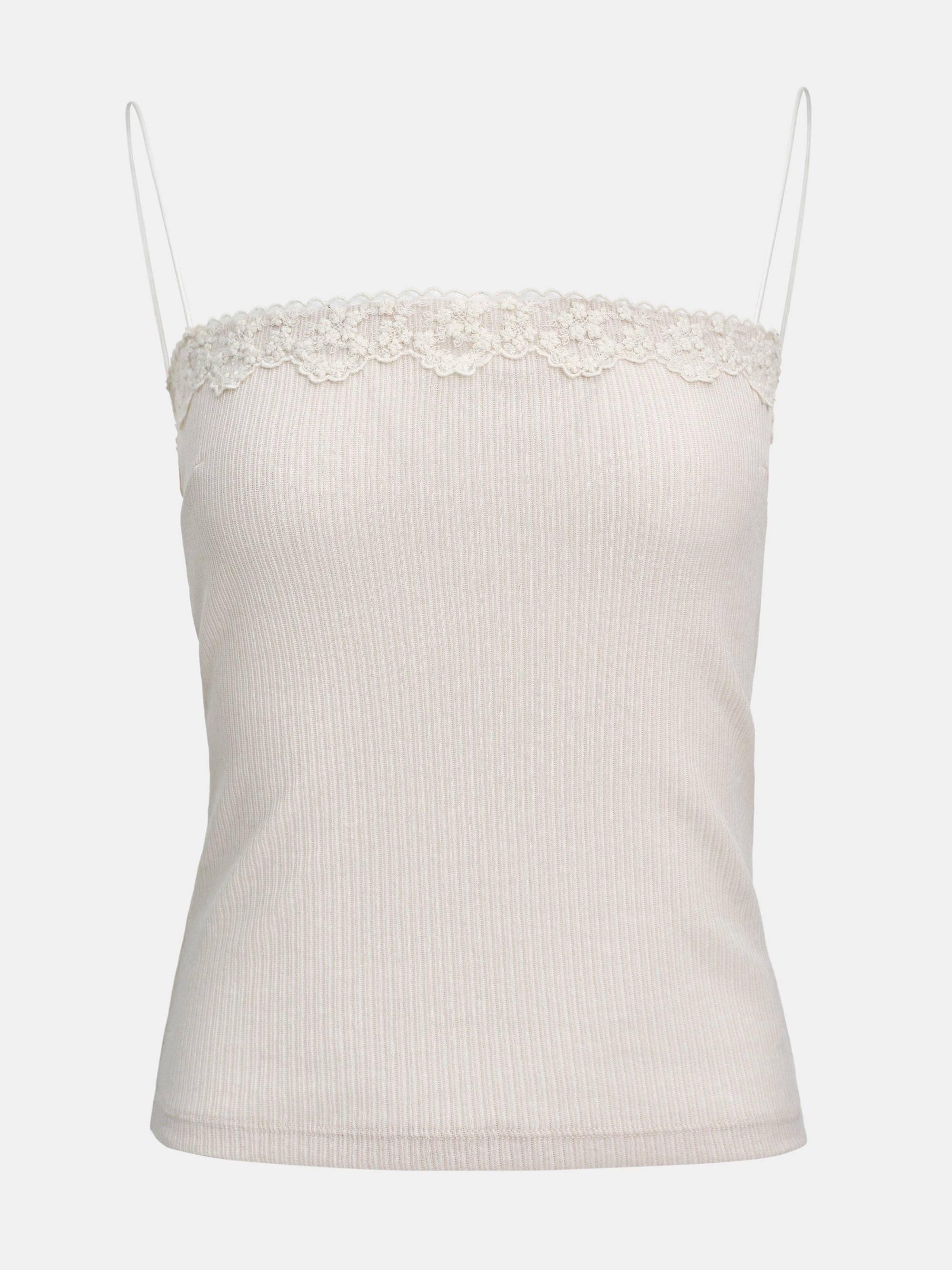Lace Patchwork Tank Top, Ivory