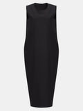 Crepe Midi Dress, Black
