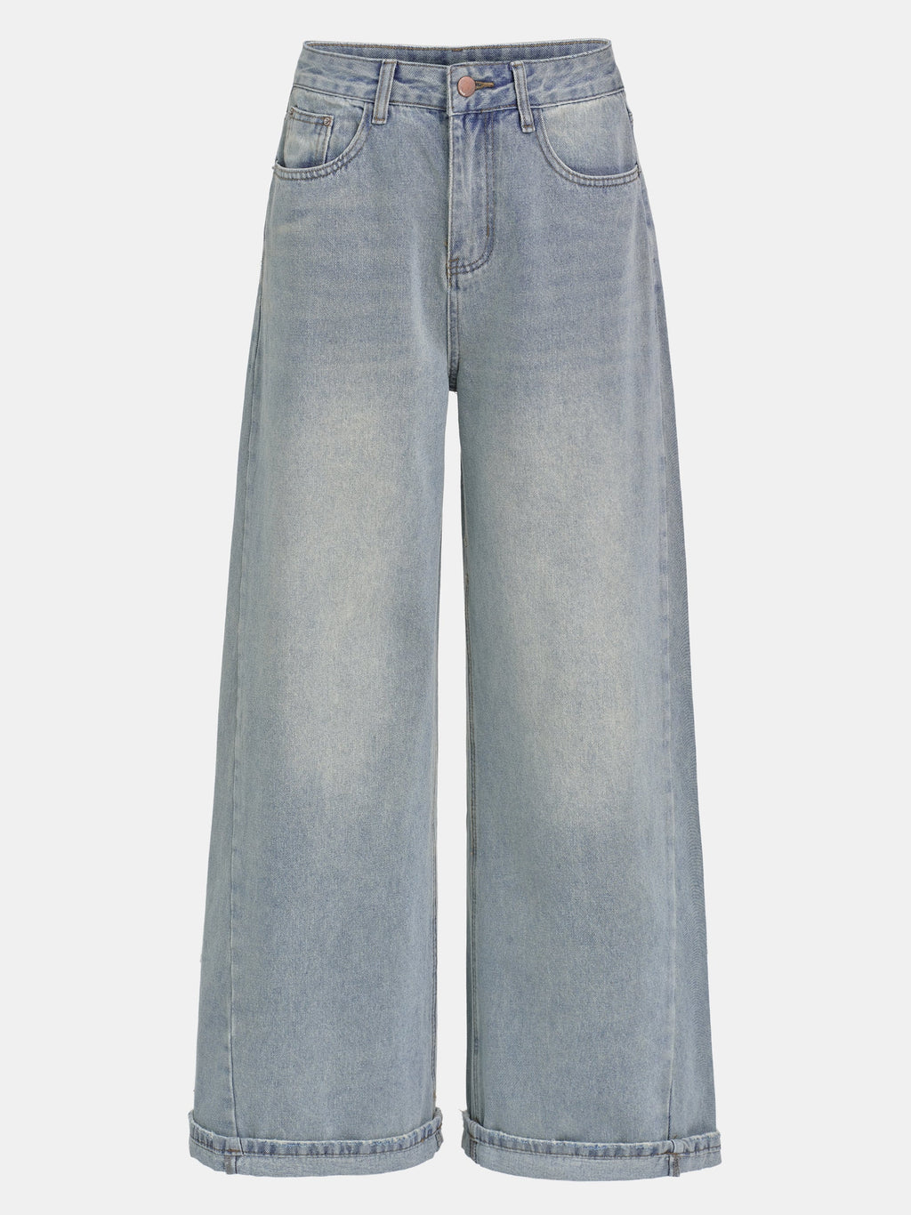 Cuffed Jeans, Light Blue