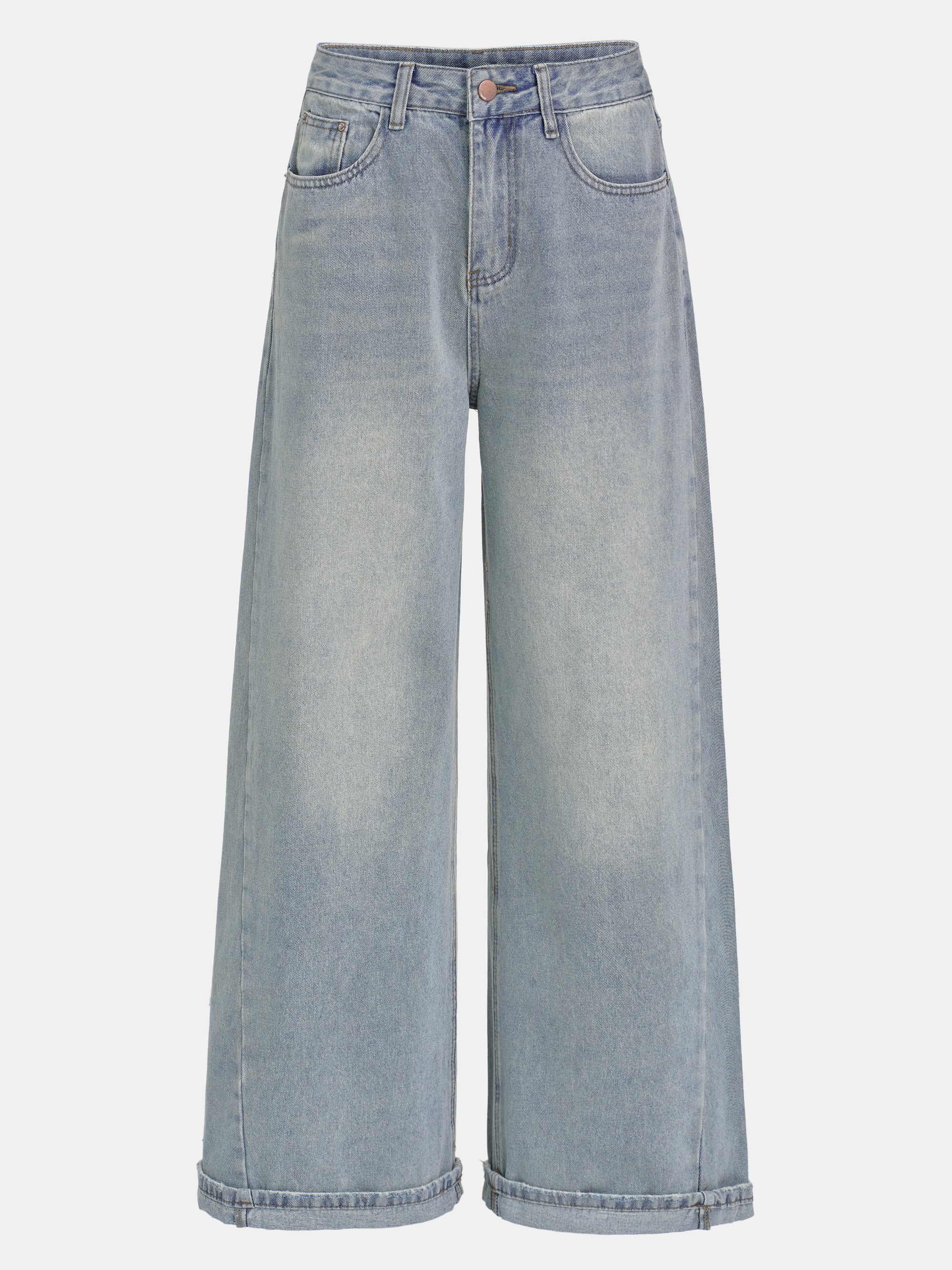 Cuffed Jeans, Light Blue