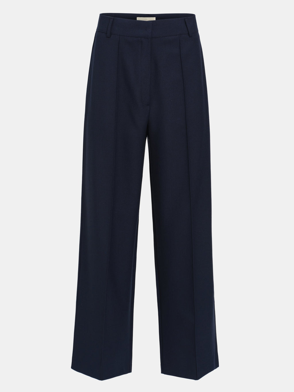 Creased Straight Trousers, Navy