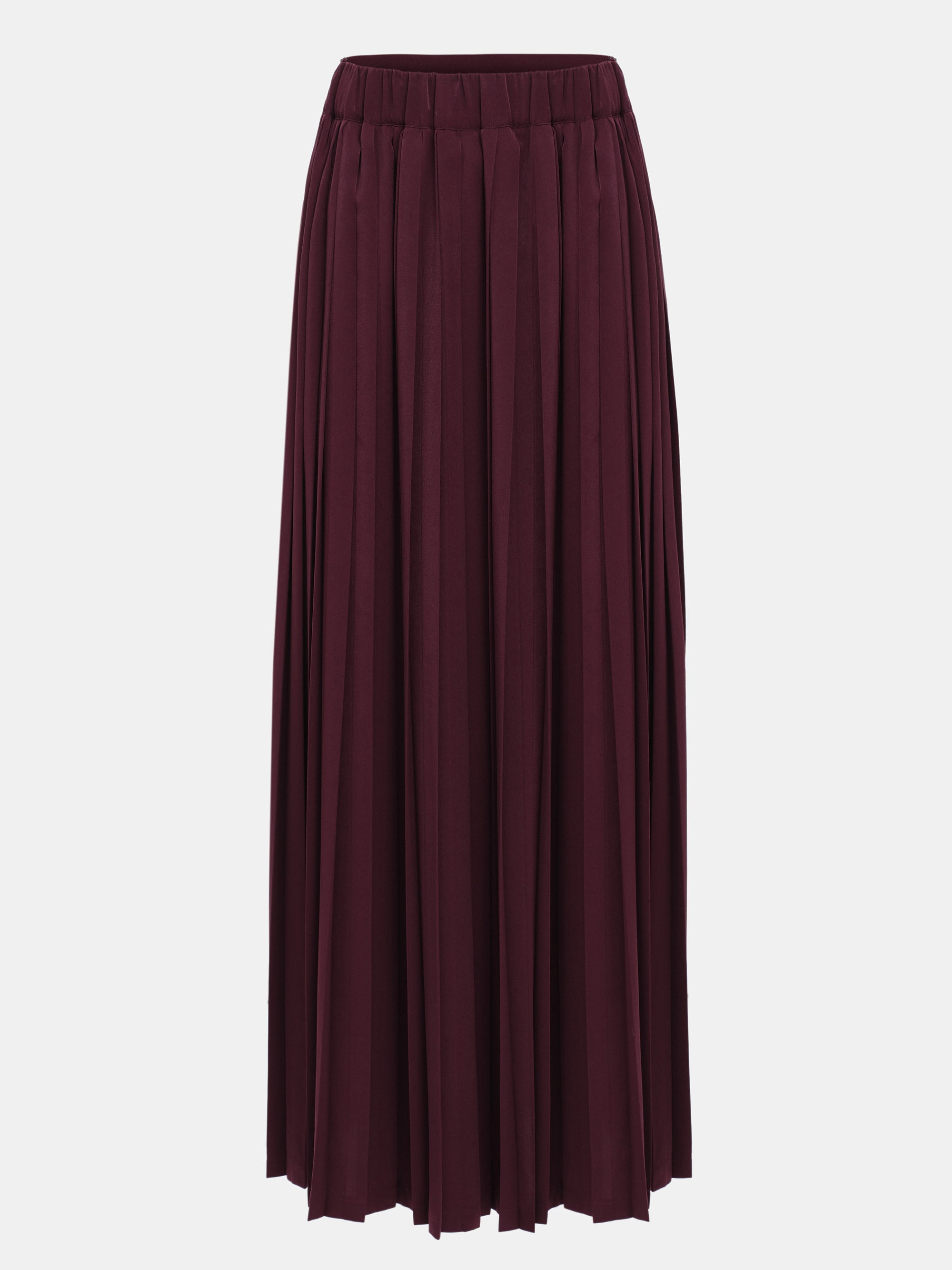 Pleated Maxi Skirt, Burgundy