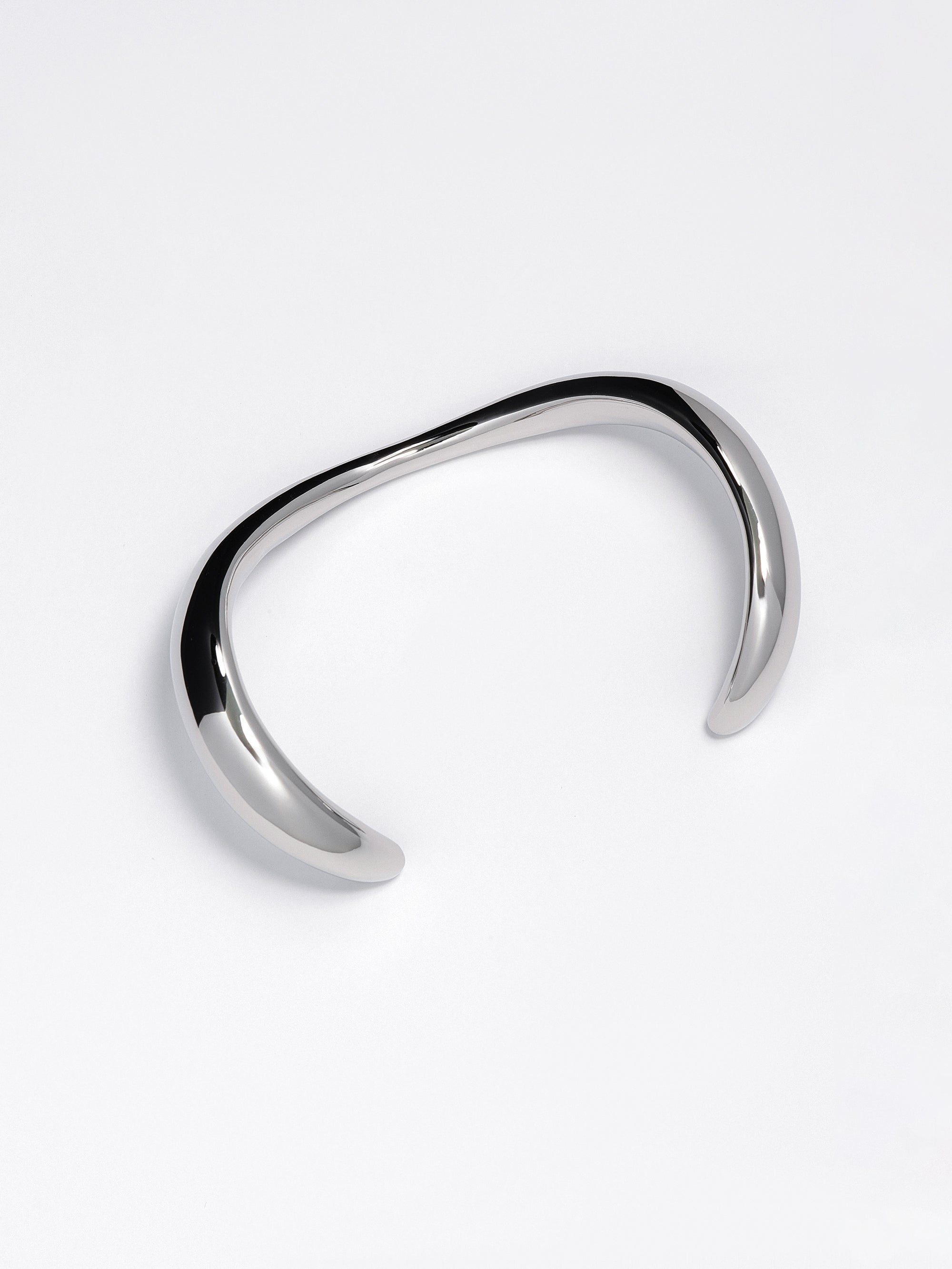 Flat Drop Cuff Bracelet, Silver