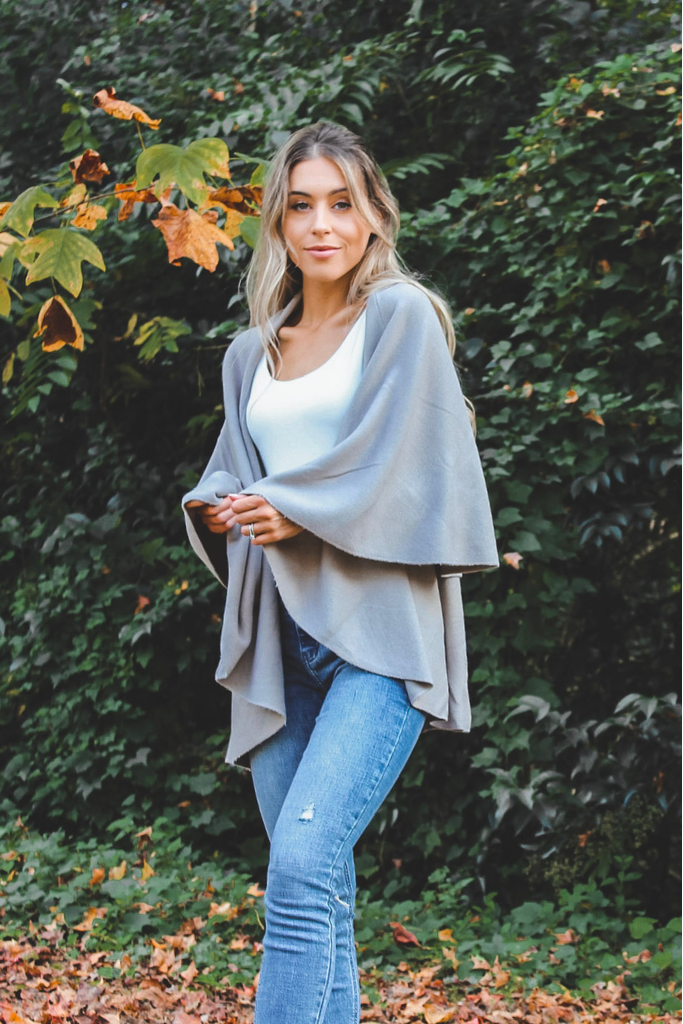 Shawl Vest in Grey