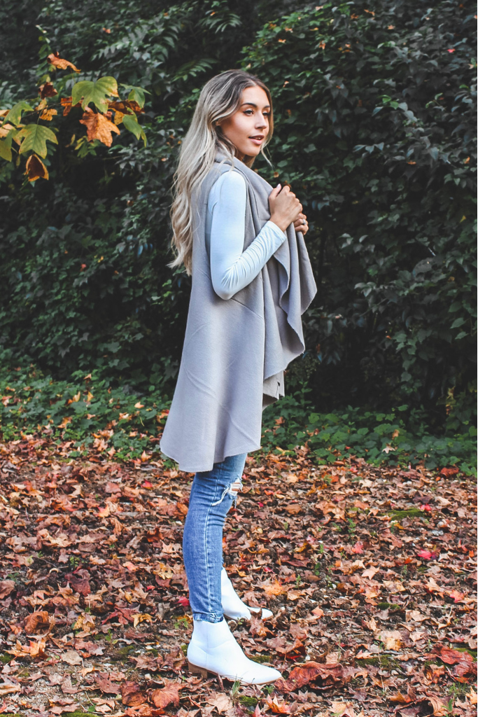Shawl Vest in Grey
