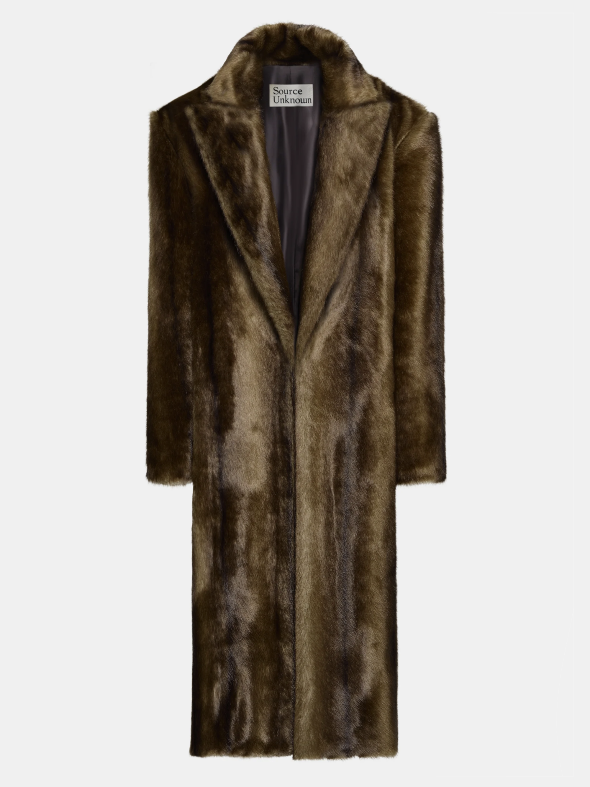 Oversized Notch-Lapel Faux Fur Cocoon Coat